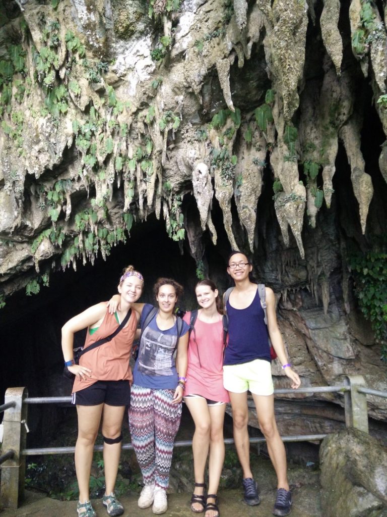 Our caving group - Catherine, Sabina, me and Raymond.