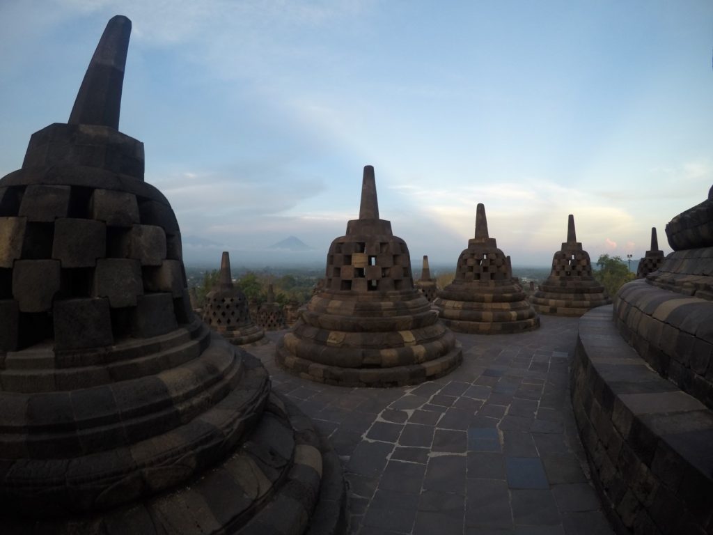Borobudur's bells at the top.