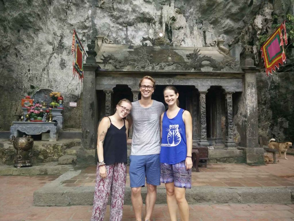 In front of a pagoda nearby Ninh Binh.